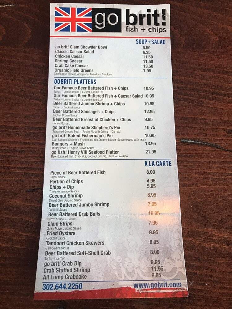 Go Brit - Lewes, DE menu_pic