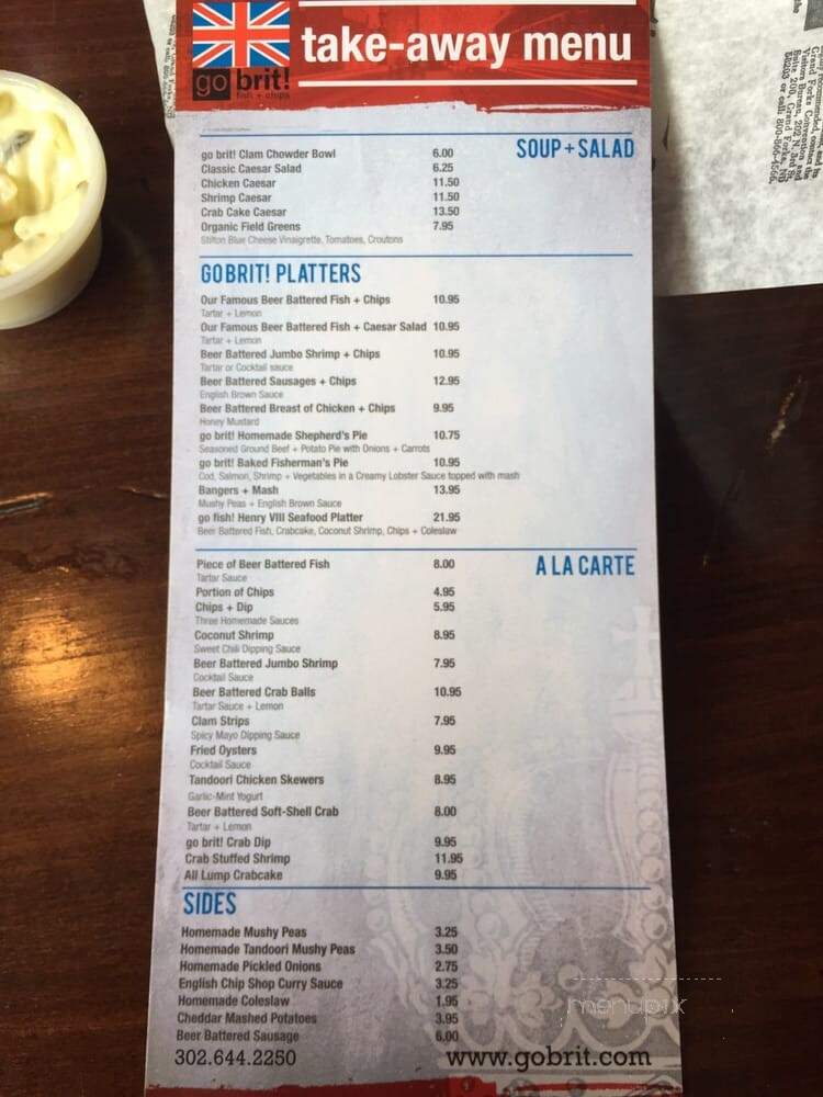 Go Brit - Lewes, DE menu_pic