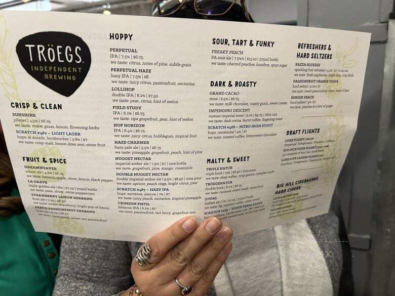 Troegs Brewing Co. - Hershey, PA menu_pic