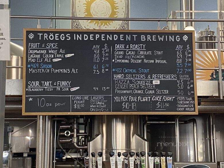 Troegs Brewing Co. - Hershey, PA menu_pic