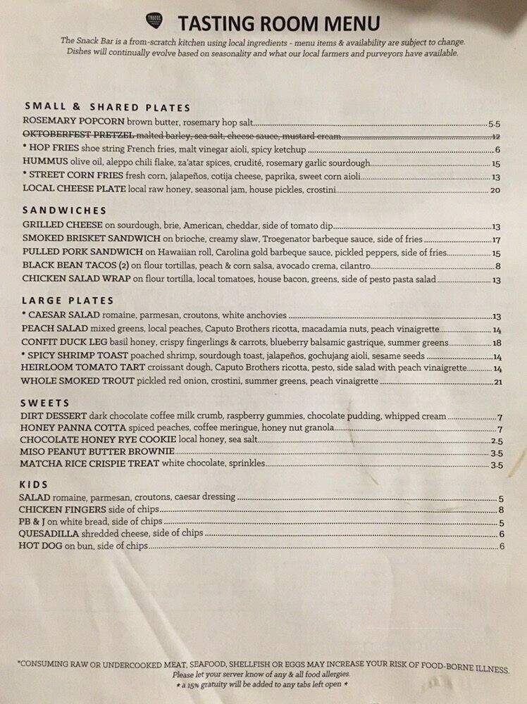 Troegs Brewing Co. - Hershey, PA menu_pic