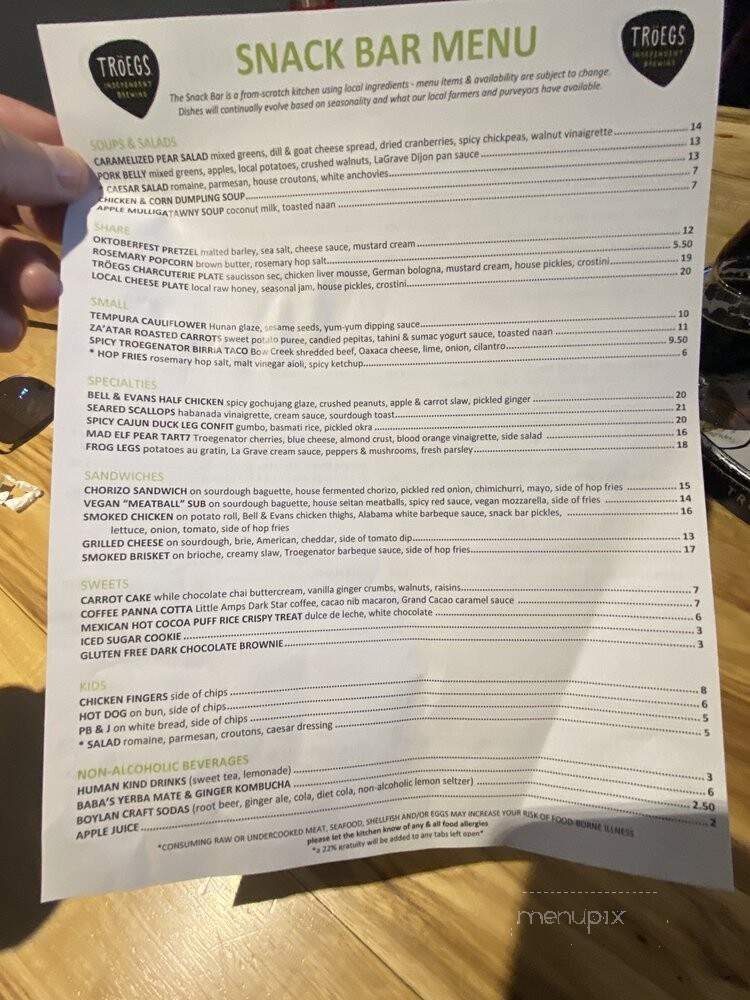 Troegs Brewing Co. - Hershey, PA menu_pic