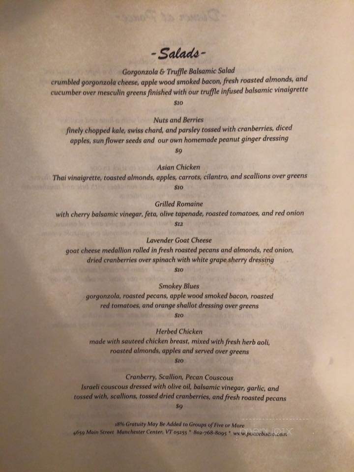 Ponce Bistro - Manchester, VT menu_pic