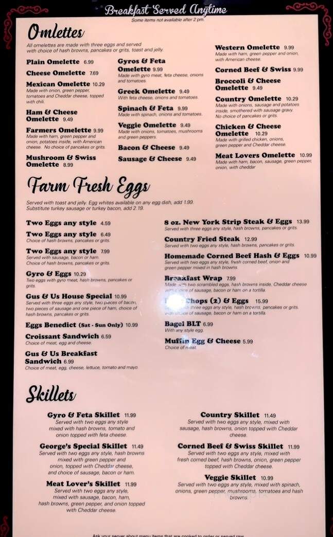 Gus & Us Grill - Allen Park, MI menu_pic