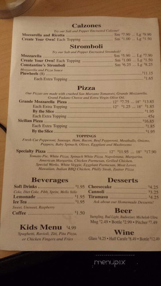 Constantine's Pizza House - South Daytona, FL menu_pic