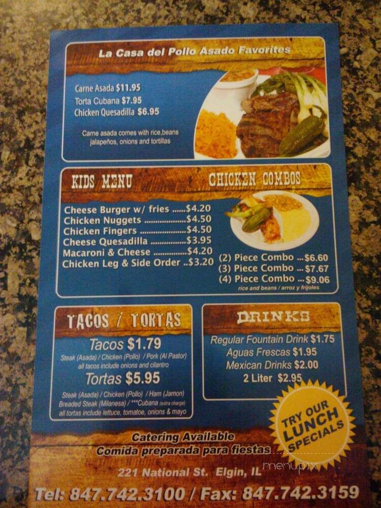 La Casa de Pollo Asado - Elgin, IL menu_pic