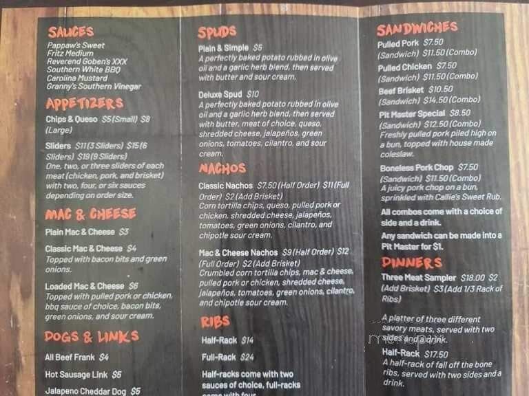Johnson's BBQ Shack - Greenwood, IN menu_pic