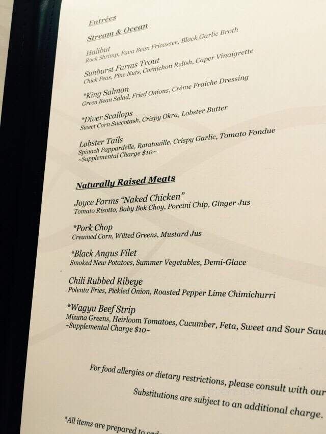 Deerpark Restaurant - Asheville, NC menu_pic