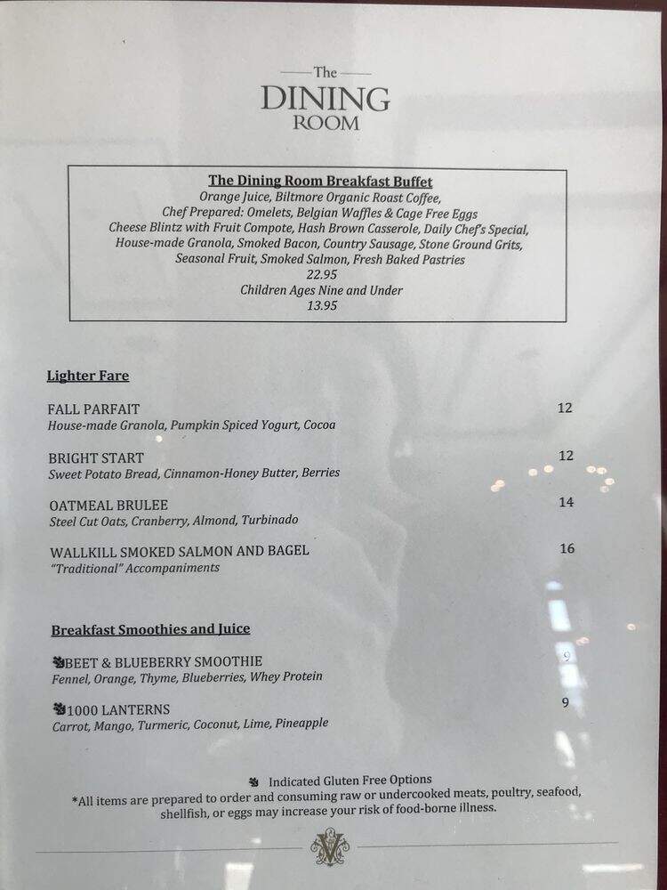 Deerpark Restaurant - Asheville, NC menu_pic