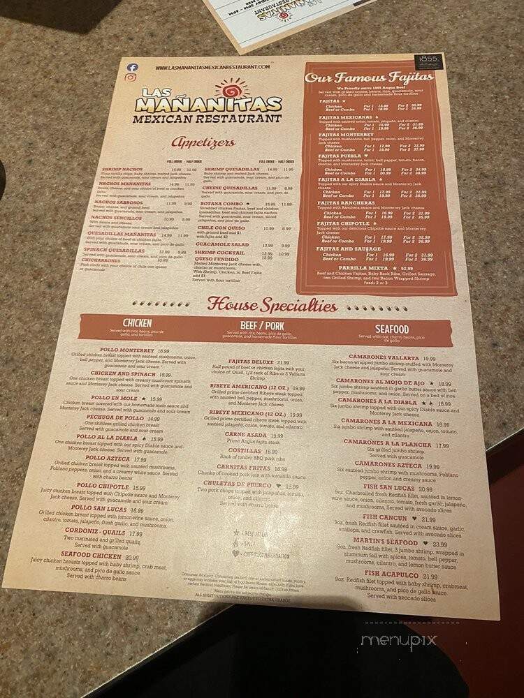 Las Mananitas - Cypress, TX menu_pic