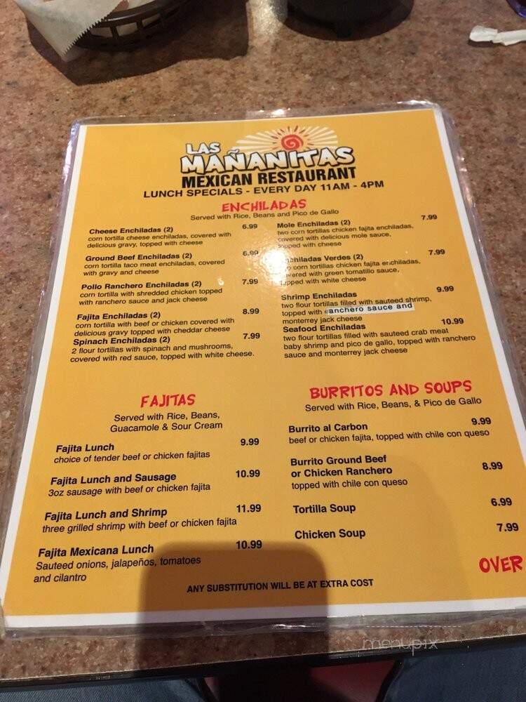 Las Mananitas - Cypress, TX menu_pic