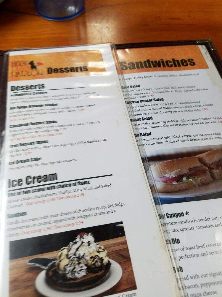 Heise Pizza Parlor - Ririe, ID menu_pic
