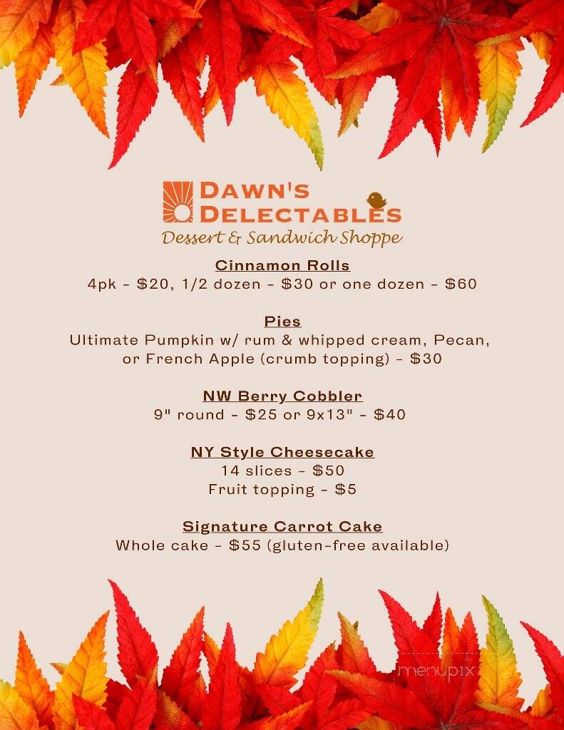 Dawn's Delectables - Centralia, WA menu_pic