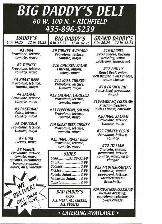 Big Daddy's Barbecue - Las Vegas, NV menu_pic