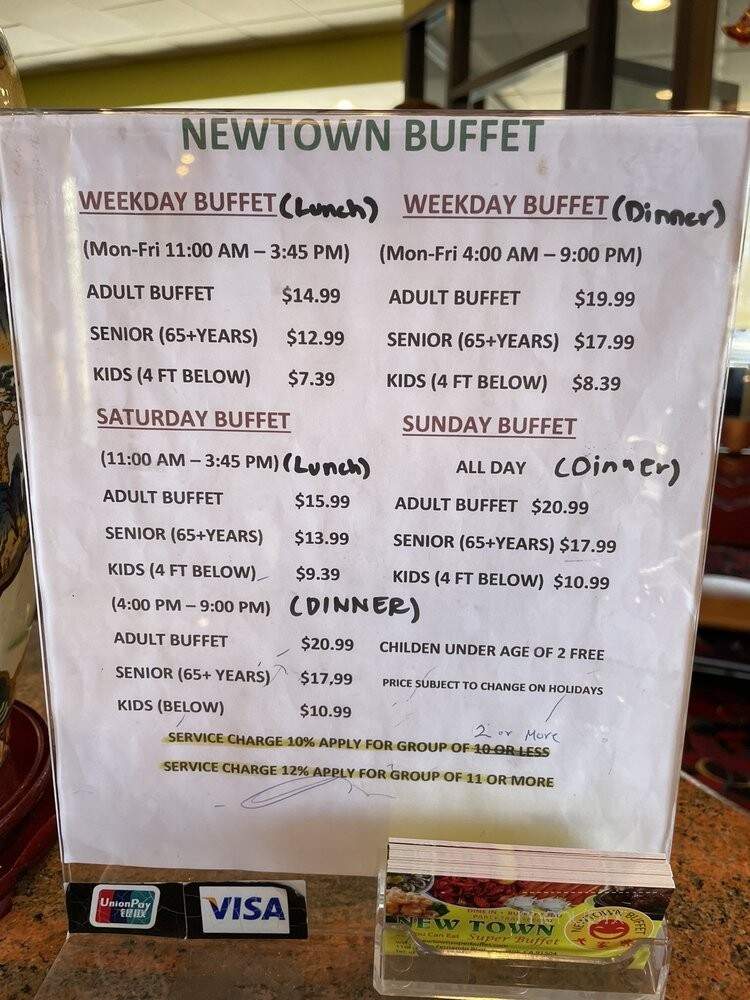 New Town Buffet - Burbank, CA menu_pic