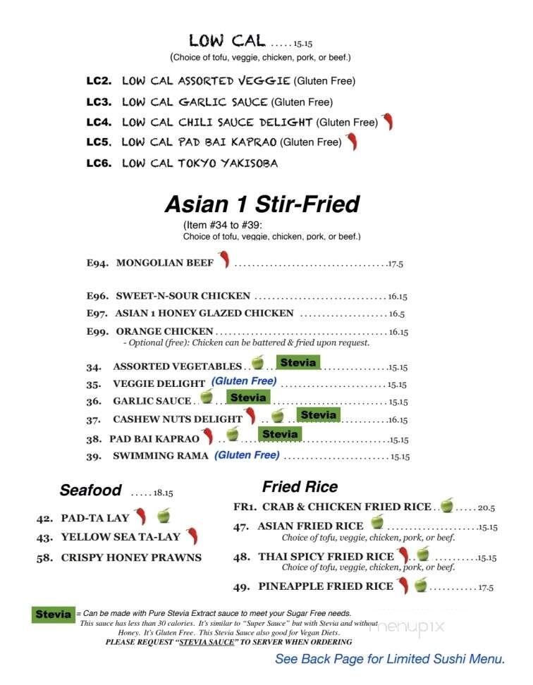 Asian 1 - Burlington, WA menu_pic