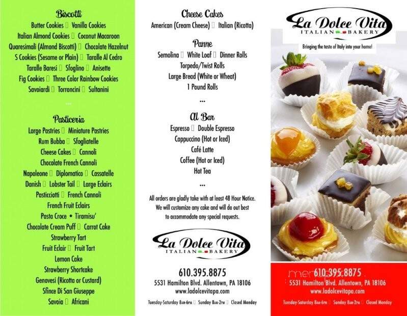 La Dolce Vita - Allentown, PA menu_pic