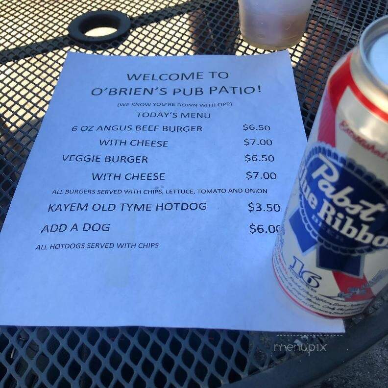O'Brien's - Allston, MA menu_pic