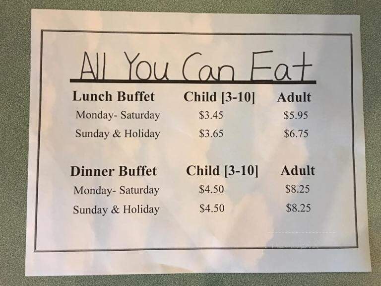 King Buffet - Greenville, PA menu_pic