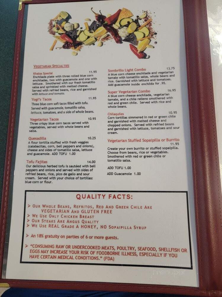 Sopaipilla Factory - Espanola, NM menu_pic