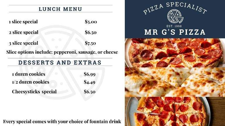 Mr G's Pizza & Subs - Joseph City, AZ menu_pic