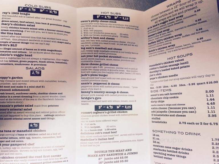 Greiner's Sub Shop - Indianapolis, IN menu_pic
