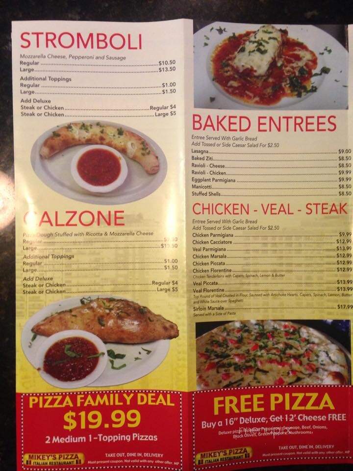 Mikey's Pizza & Italian Restaurant - Jacksonville, FL menu_pic