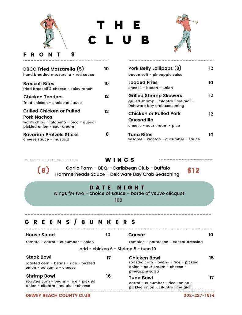 Dewey Beach Club - Dewey Beach, DE menu_pic