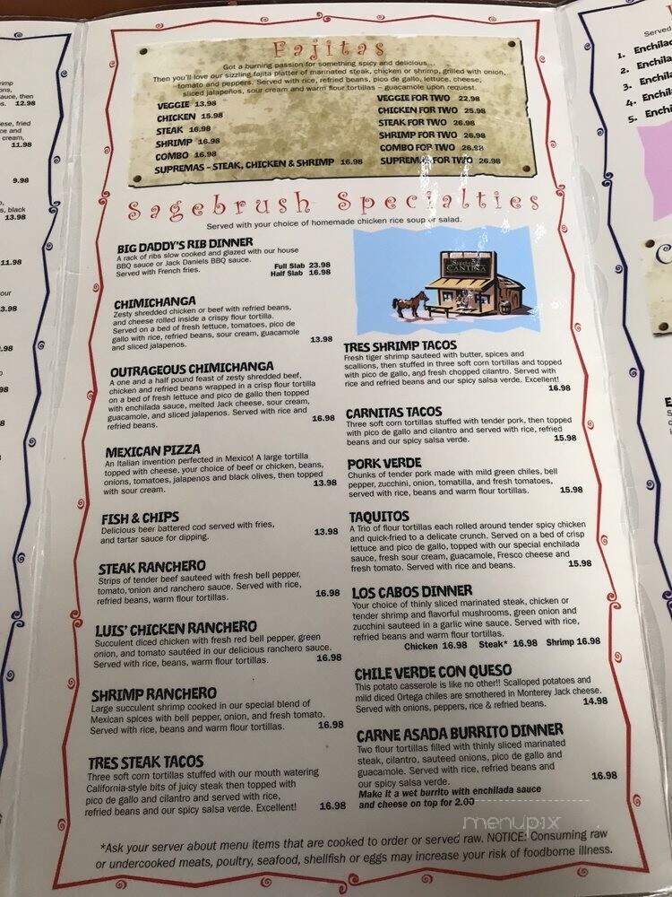Sagebrush Cantina - Lake Orion, MI menu_pic