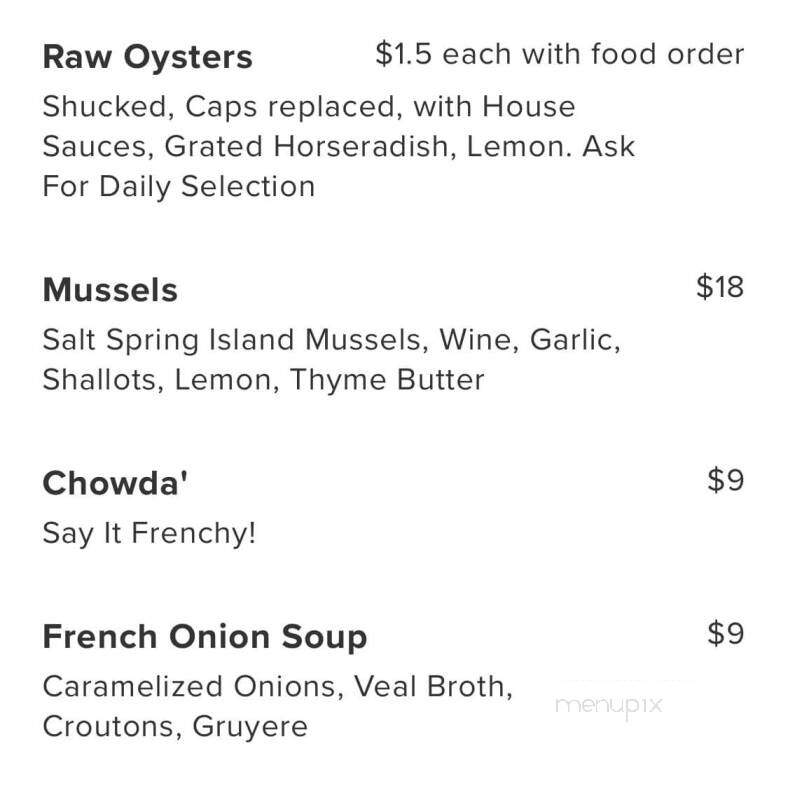 Smitty's oyster house - Gibsons, BC menu_pic