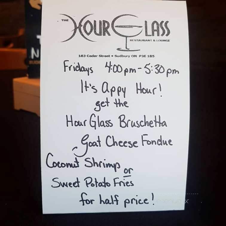 The Hourglass Restaurant & Lounge - Greater Sudbury, ON menu_pic