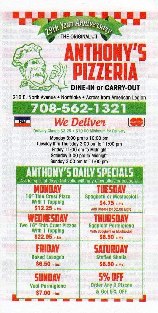 Anthony's Pizzeria - Northlake, IL