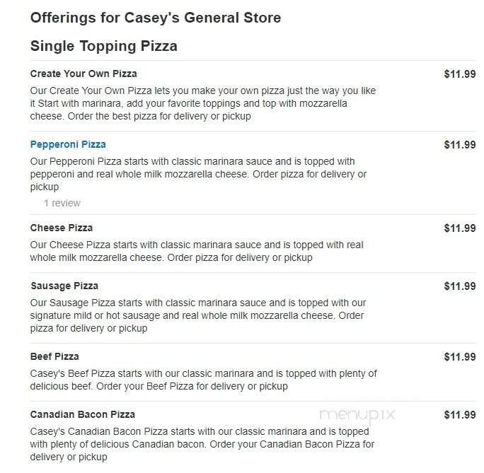 Casey's General Store - Aledo, IL menu_pic