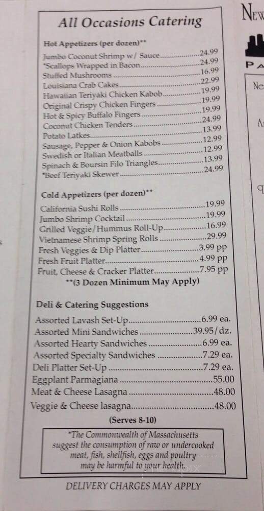 New York Deli - Westborough, MA menu_pic