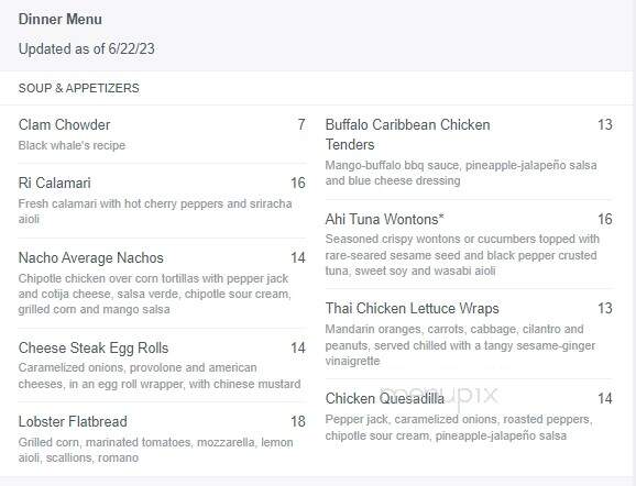 Not Your Average Joe's - North Dartmouth, MA menu_pic