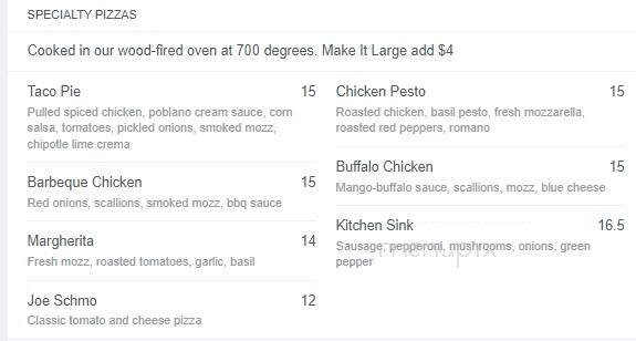 Not Your Average Joe's - North Dartmouth, MA menu_pic