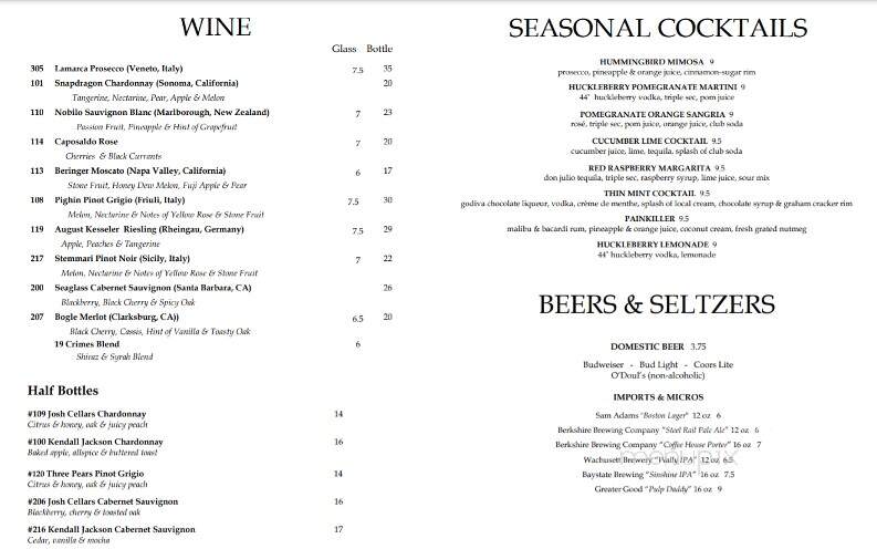 Salem Cross Inn - West Brookfield, MA menu_pic