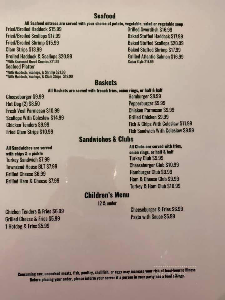 Townsend House Of Pizza - Townsend, MA menu_pic