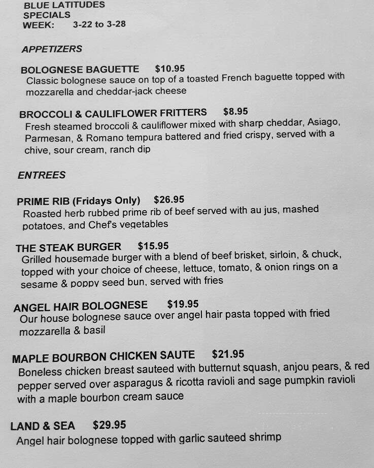 Blue Latitudes - Dover, NH menu_pic