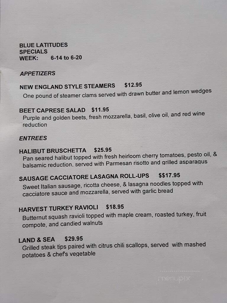 Blue Latitudes - Dover, NH menu_pic