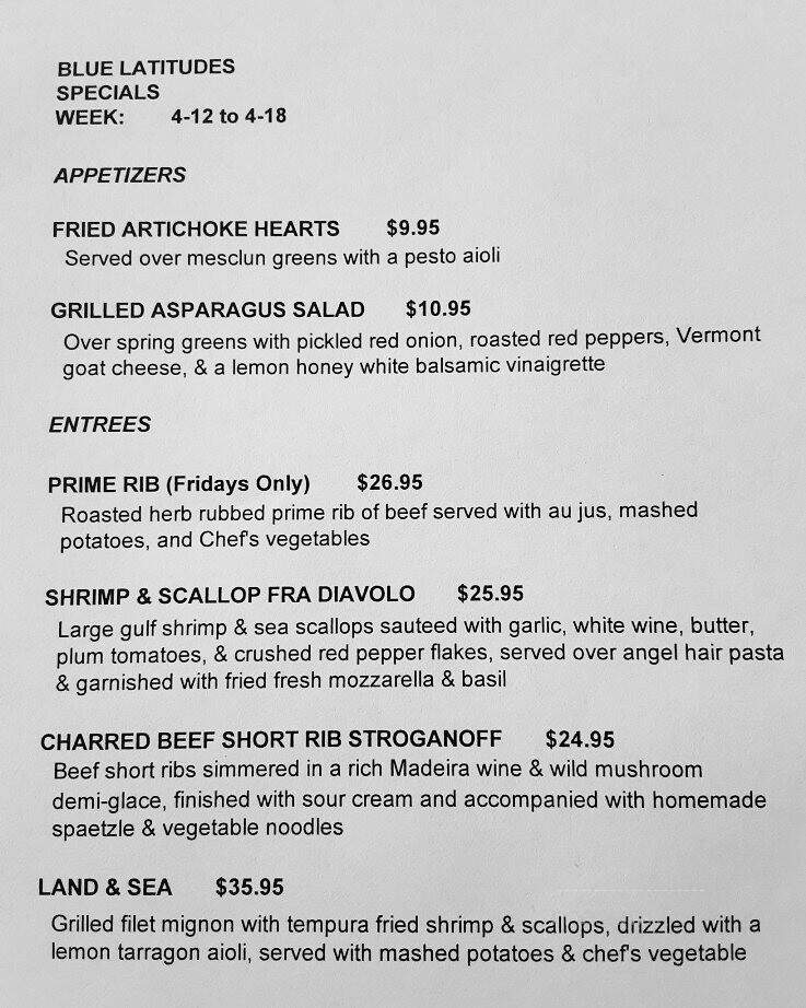 Blue Latitudes - Dover, NH menu_pic