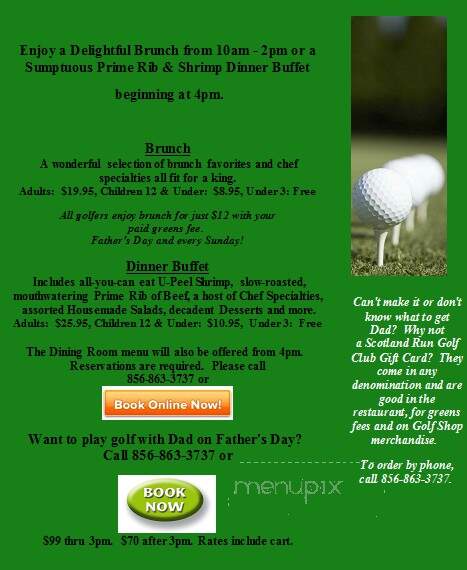 Scotland Run National Golf - Williamstown, NJ menu_pic