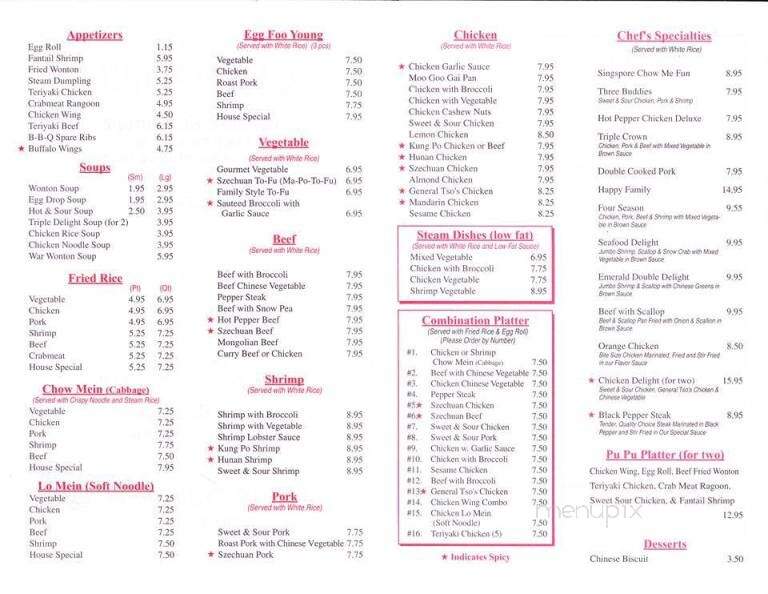 China Inn Chinese Restaurant - Havelock, NC menu_pic