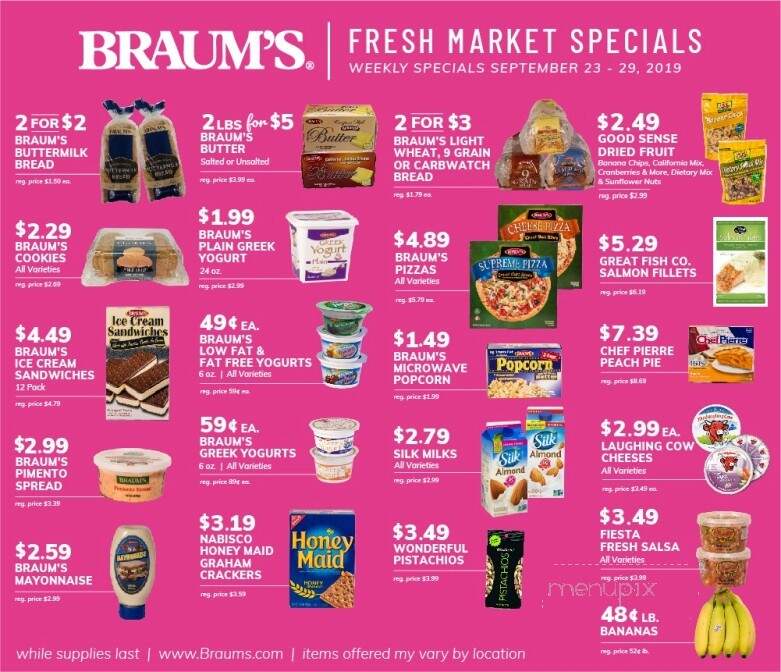 Braum's Ice Cream & Dairy - Anadarko, OK menu_pic