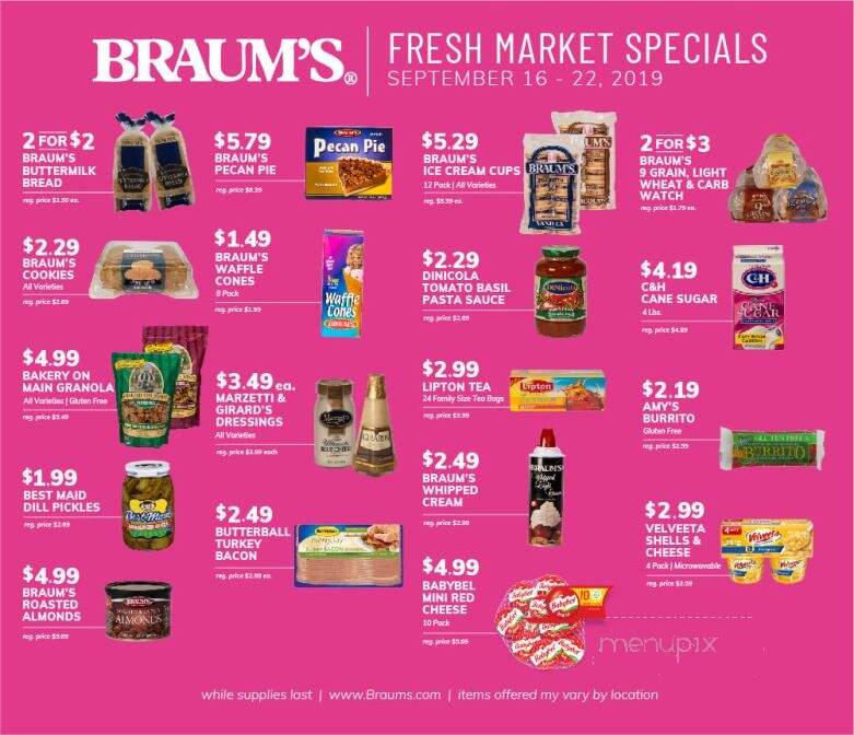 Braum's Ice Cream & Dairy - Anadarko, OK menu_pic