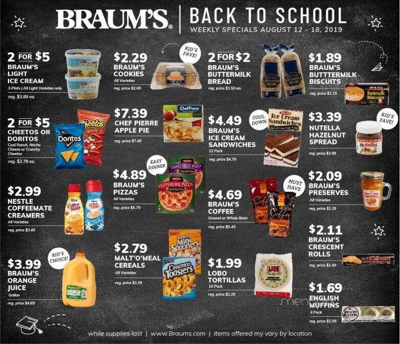 Braum's Ice Cream & Dairy - Anadarko, OK menu_pic
