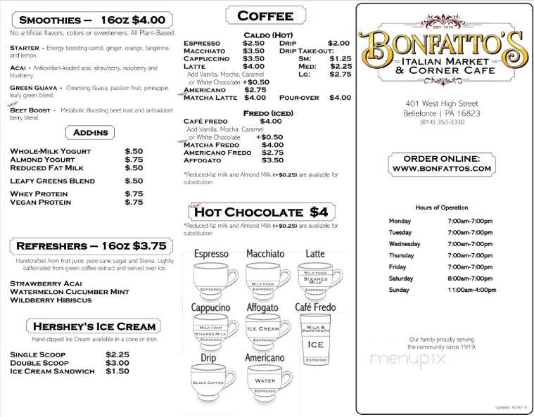 Bonfatto's - Bellefonte, PA menu_pic