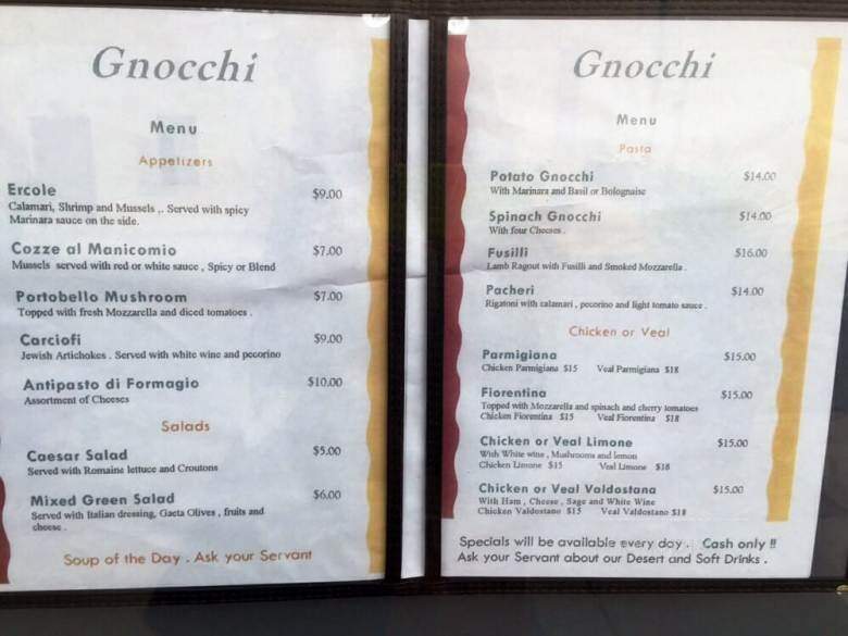 Gnocchi - Philadelphia, PA menu_pic