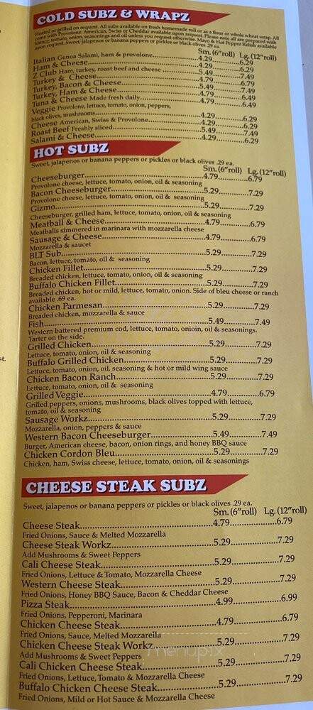 Zeiderelli's Pizza & Subs - Lemoyne, PA menu_pic