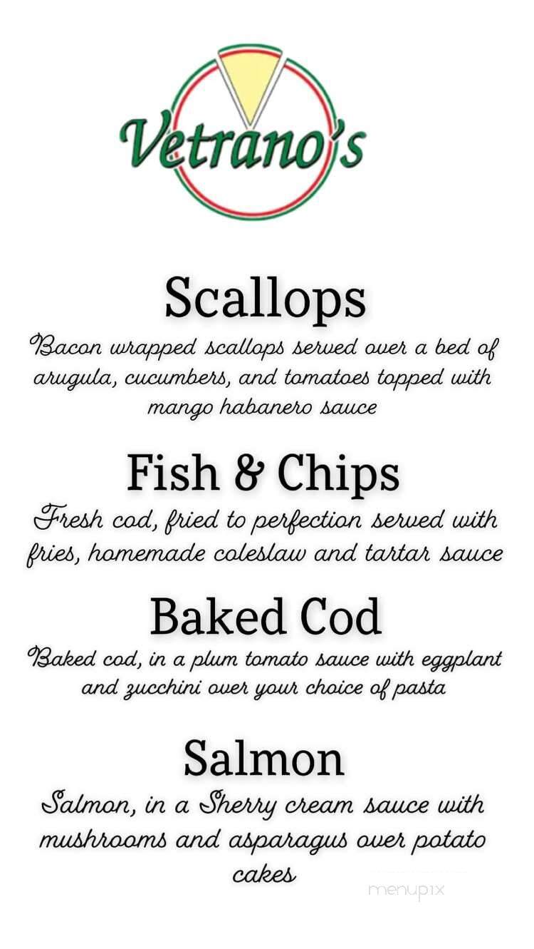 Vetrano's Italian Restaurant - Westerly, RI menu_pic